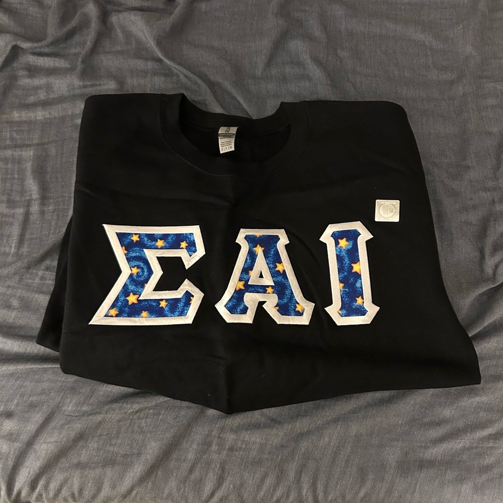 SAI Sigma Alpha Iota Black Crewneck Letters